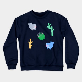 Kawaii Frog And Sharks Crewneck Sweatshirt